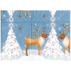 Serwetka do decoupage - 1764- renifer, choinka
